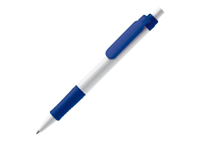 Stylo bille publicitaire biodégradable - Vegetal Pen Blanc / bleu foncé